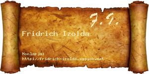 Fridrich Izolda névjegykártya